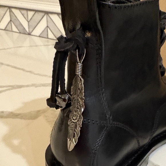 Zadig & Voltaire Black Leather Moto Boots - Picture 9 of 16